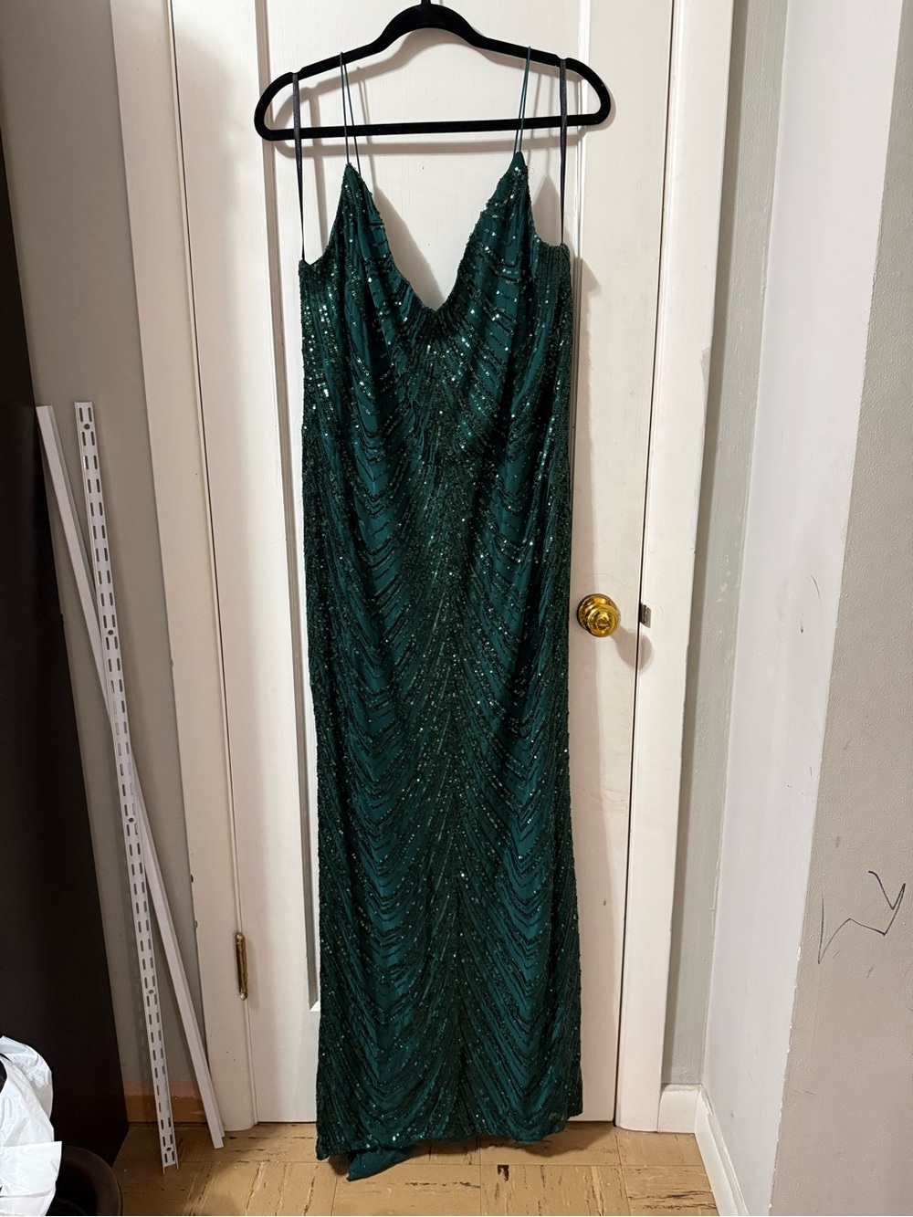 Macys B Darlin Emerald Green Sequin Formal Gown Size 22W